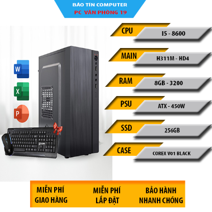 PC Văn Phòng Core I5 8400 | RAM 8G|NVME 256G | WIFI