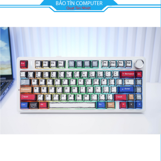 Bàn phím cơ AULA F75 3 Mode Comic Reaper switch